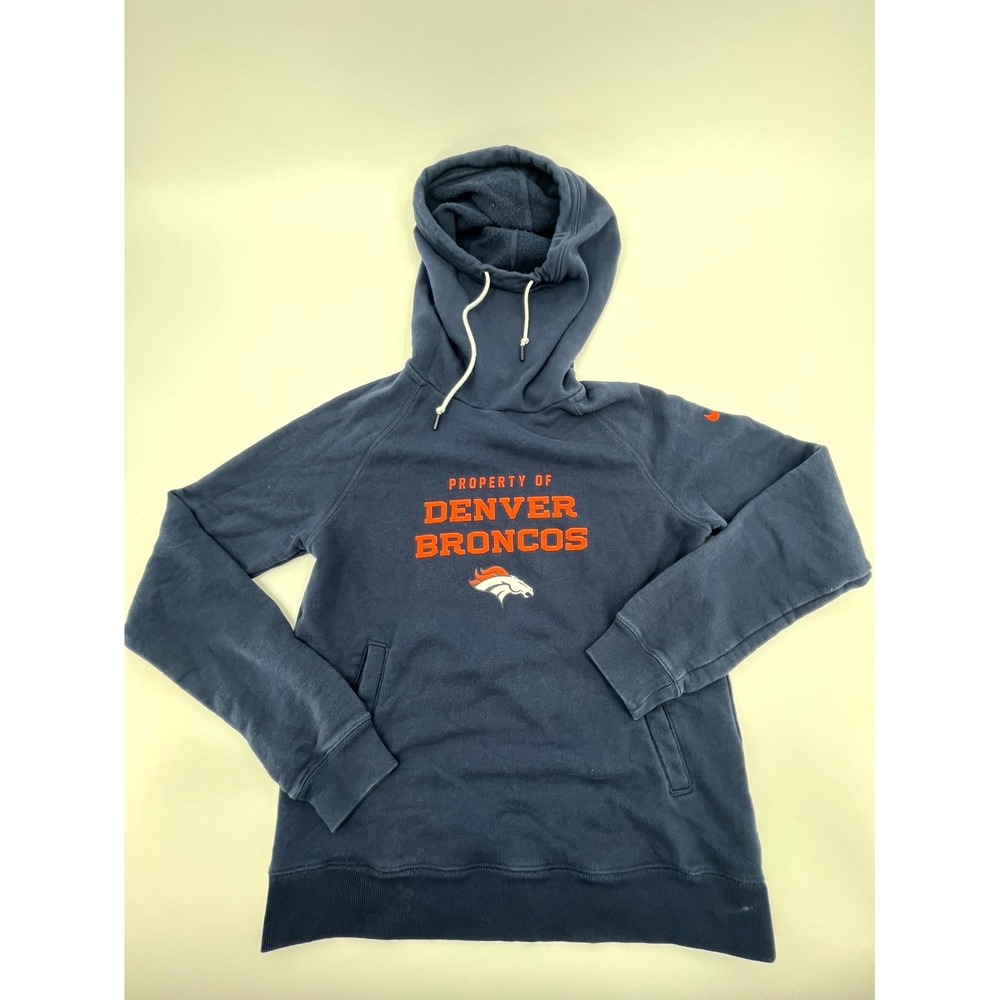 Denver Broncos Hoodie Mens S Navy Blue Nike Football‎ NFL Team Apparel Athletic